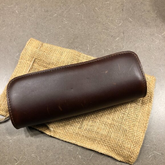 Love 41 Leather Pencil Case in Chestnut - Picture 3 of 4